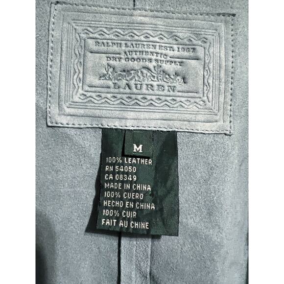 Lauren Ralph Lauren Vest Womens Medium Western Whipstitch Suede Teal Green - Picture 3 of 8